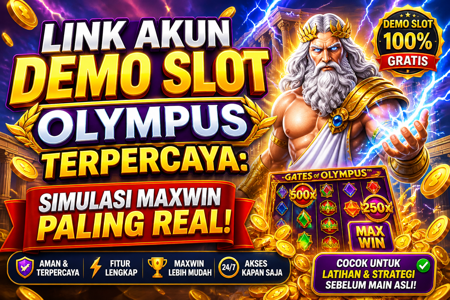 Link Akun Demo Slot Olympus Terpercaya: Simulasi Maxwin Paling Real