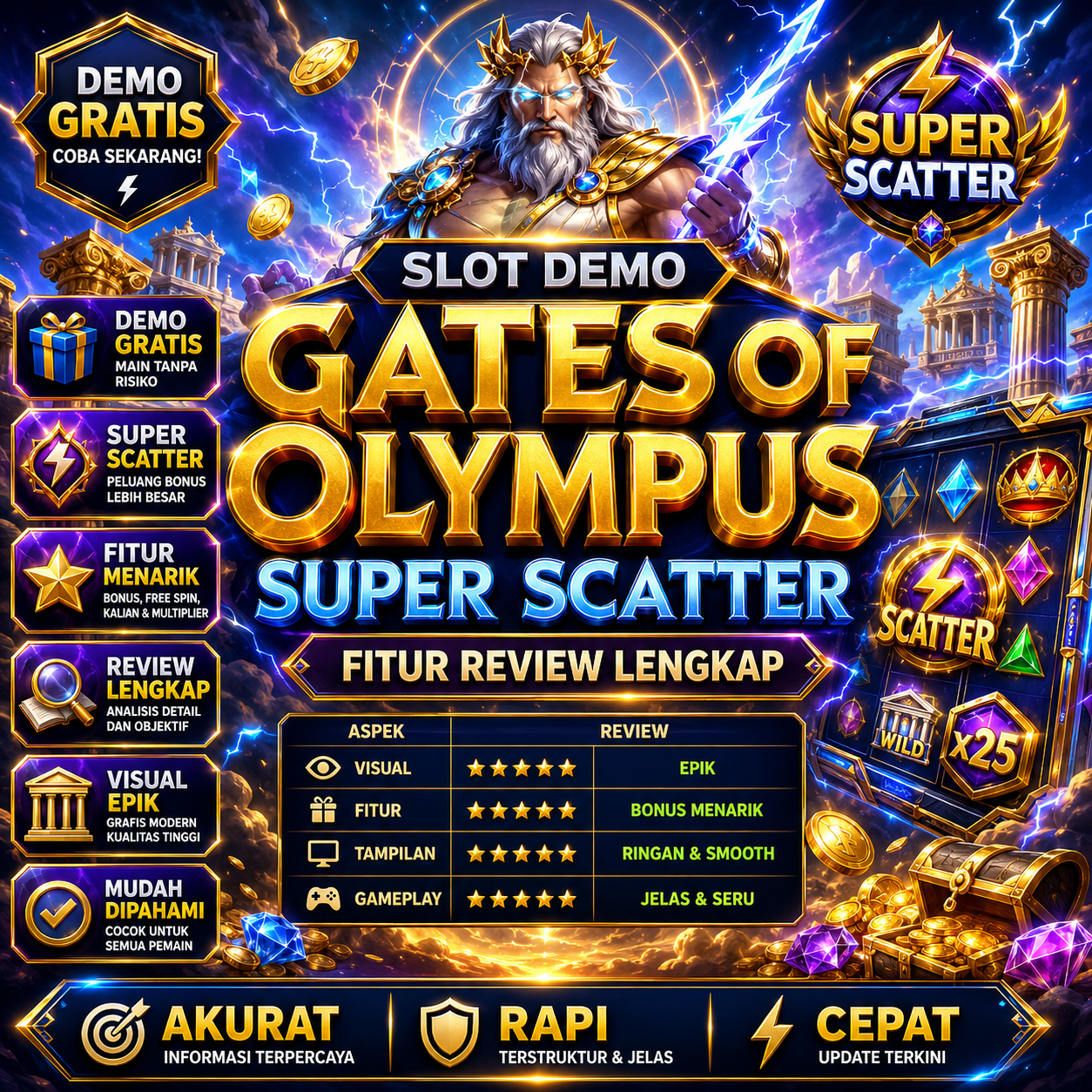 Slot Demo Gates of Olympus Super Scatter: Fitur Review Lengkap